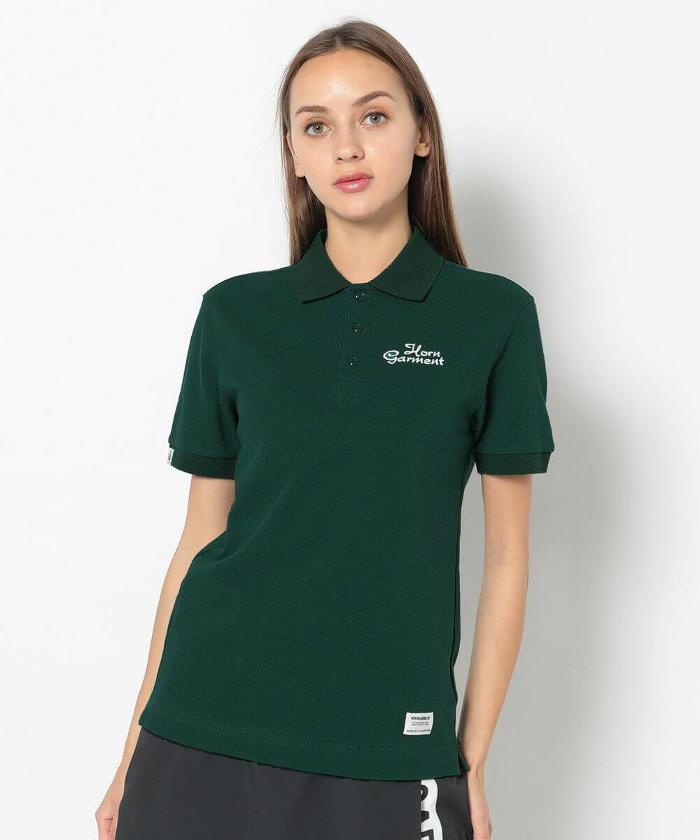 HORN GARMENT ロゴプリントポロシャツ 36 トップス 白 メンズ