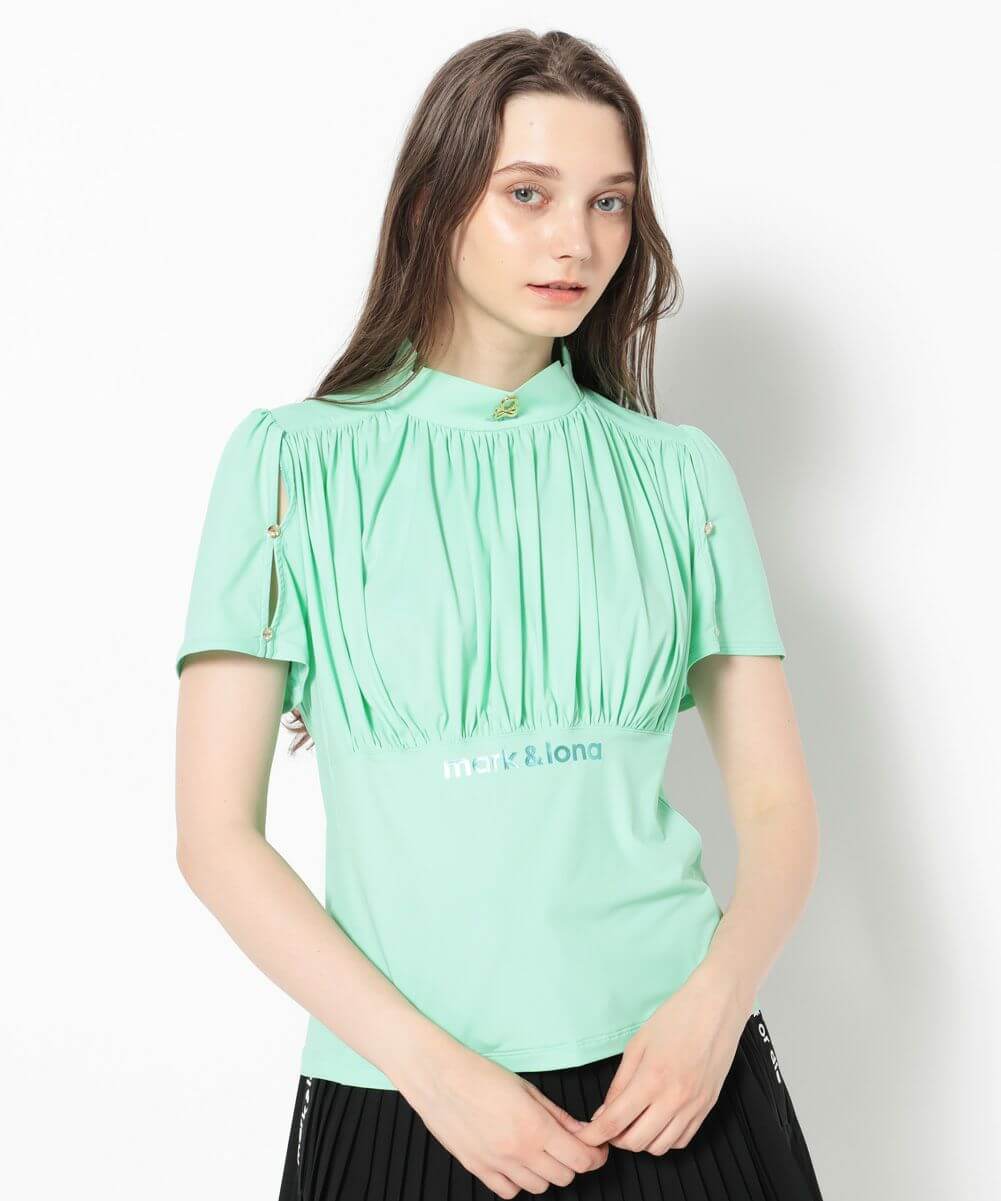 Aura Drape Mock Shirt | WOMEN