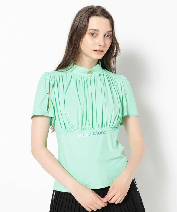 Aura Drape Mock Shirt | WOMEN