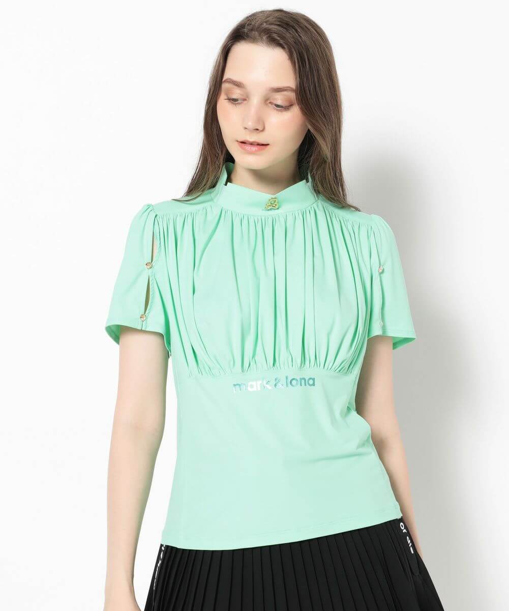 Aura Drape Mock Shirt | WOMEN