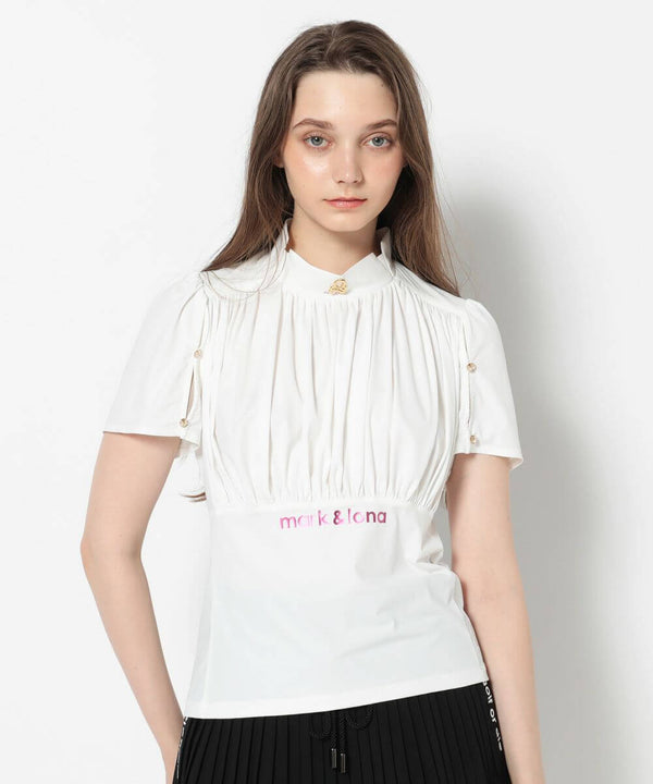 Aura Drape Mock Shirt | WOMEN