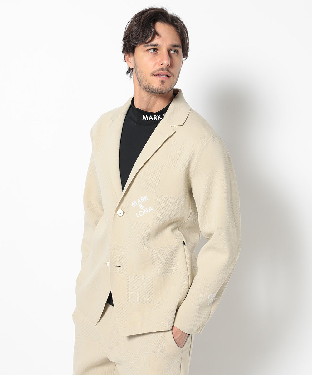 Gridline Stretch Knit Blazer | MEN