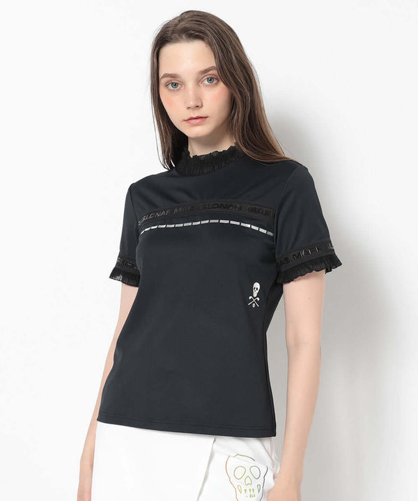 Trans Camo Shirring Mock | WOMEN