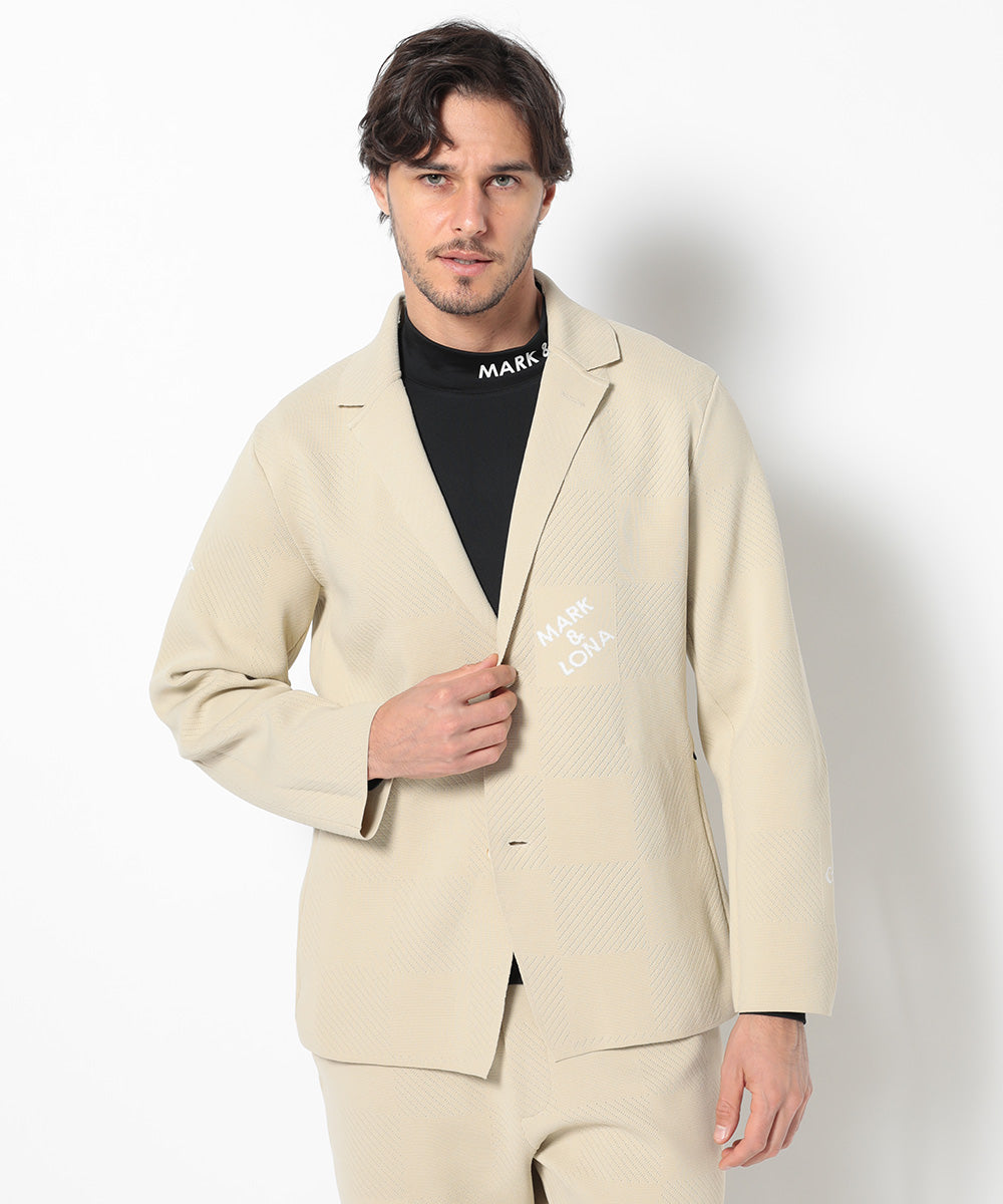 Gridline Stretch Knit Blazer | MEN