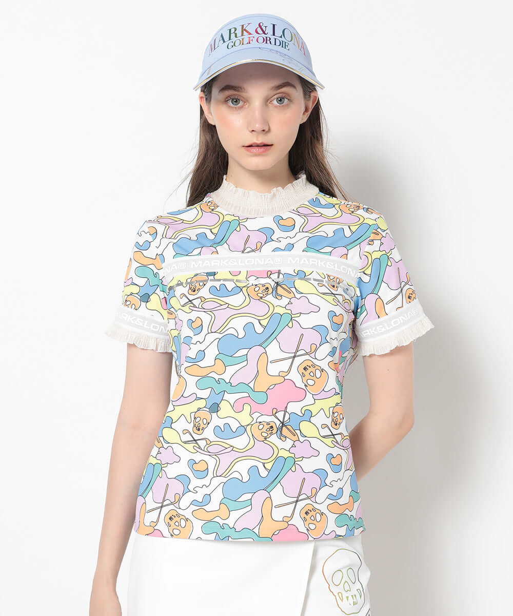 Trans Camo Shirring Mock | WOMEN