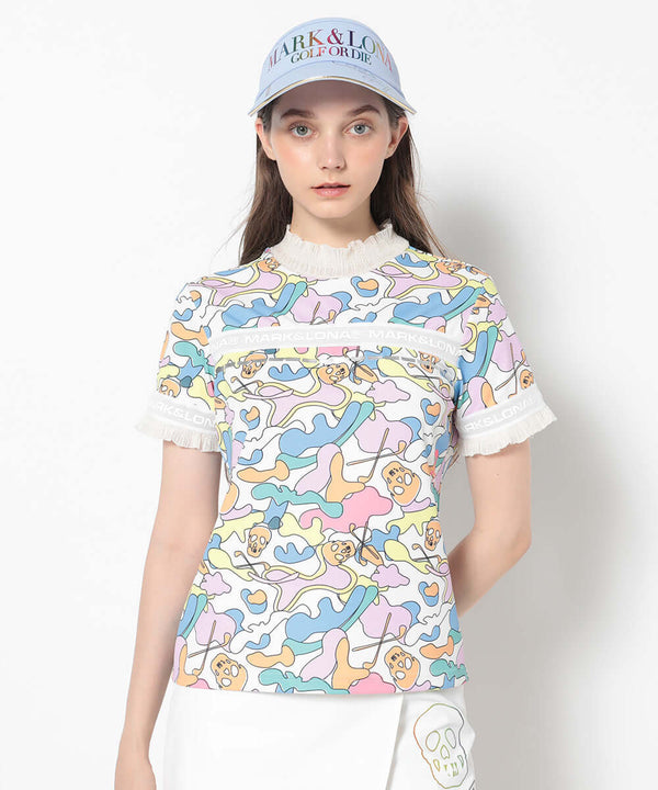 Trans Camo Shirring Mock | WOMEN