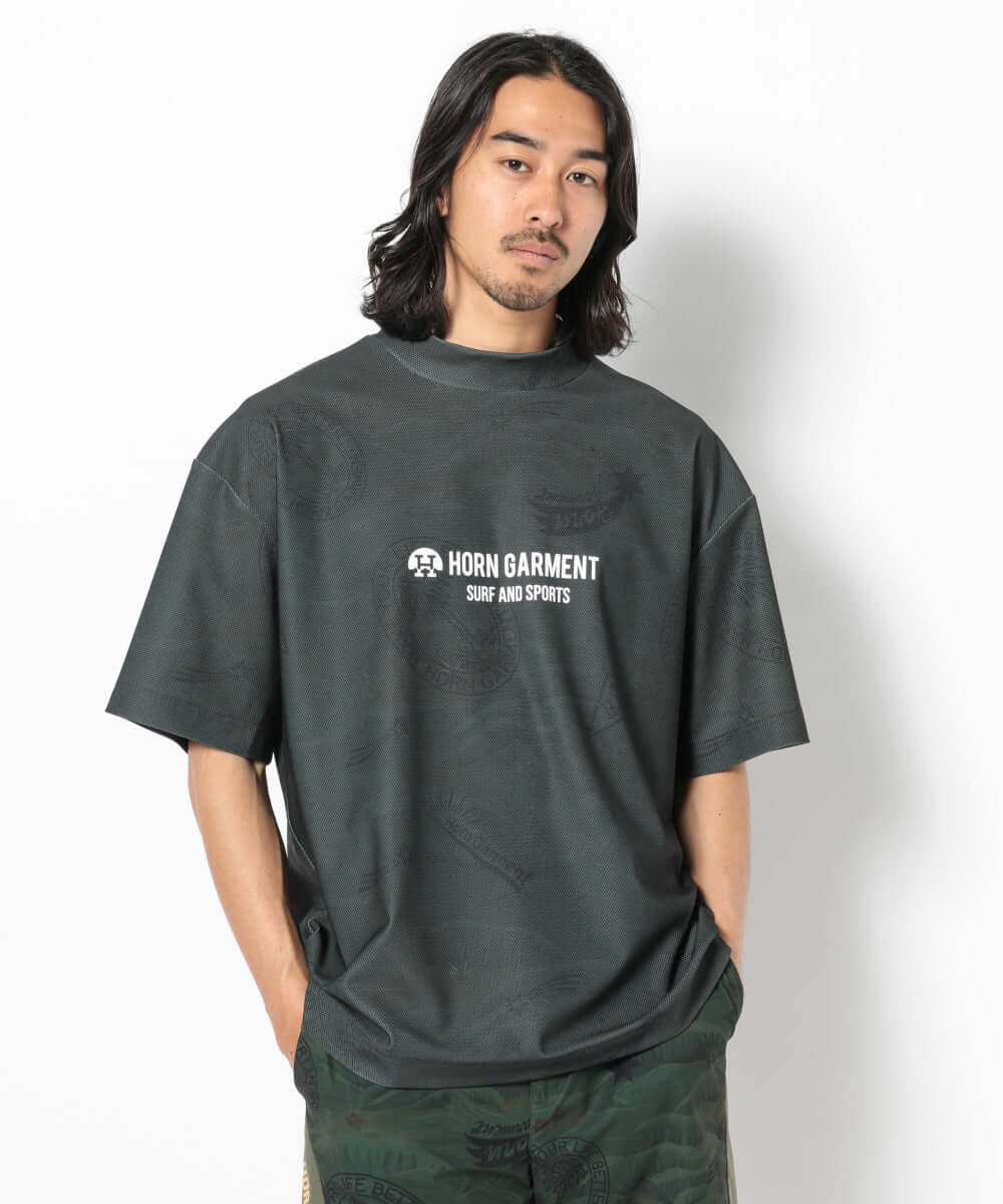 Retro Hawaiian Mesh Mock Neck | MEN