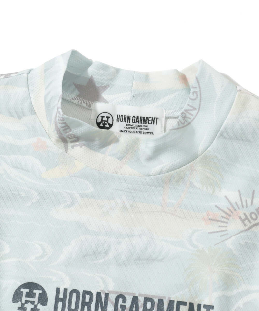 Retro Hawaiian Mesh Mock Neck | MEN