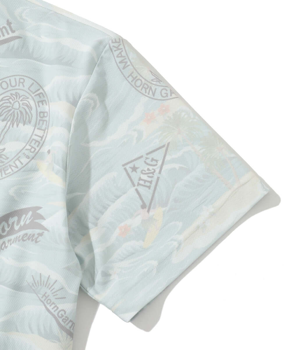 Retro Hawaiian Mesh Mock Neck | MEN