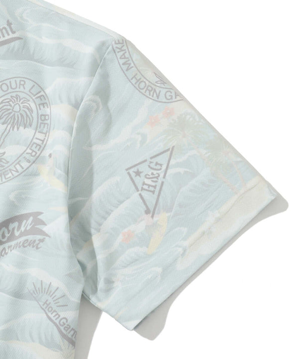 Retro Hawaiian Mesh Mock Neck | MEN