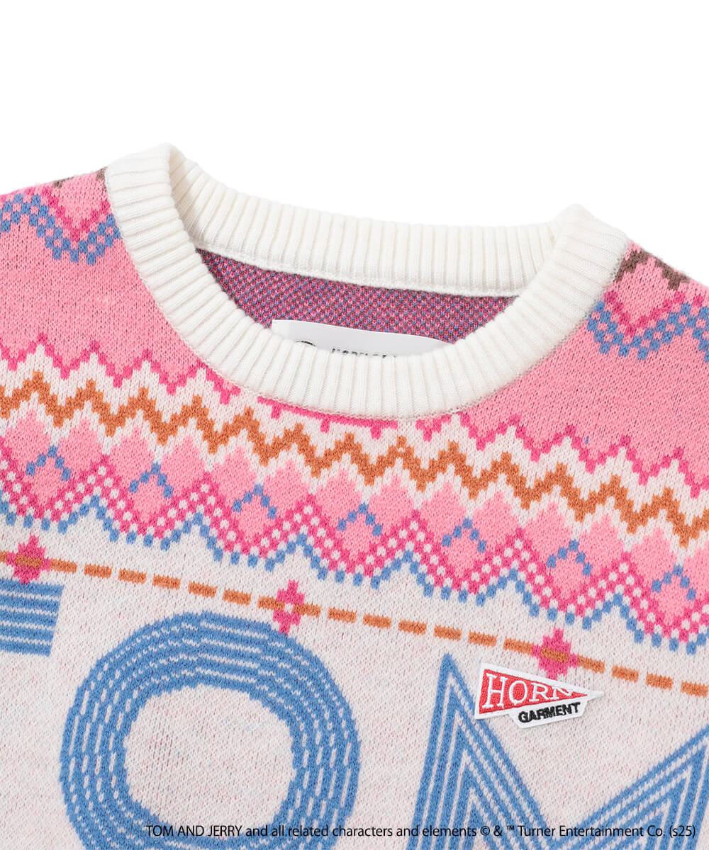 Tom and Jerry faire isle crew neck sweater