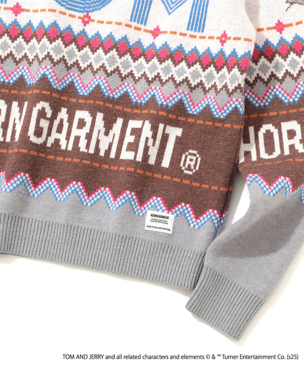 Tom and Jerry faire isle crew neck sweater