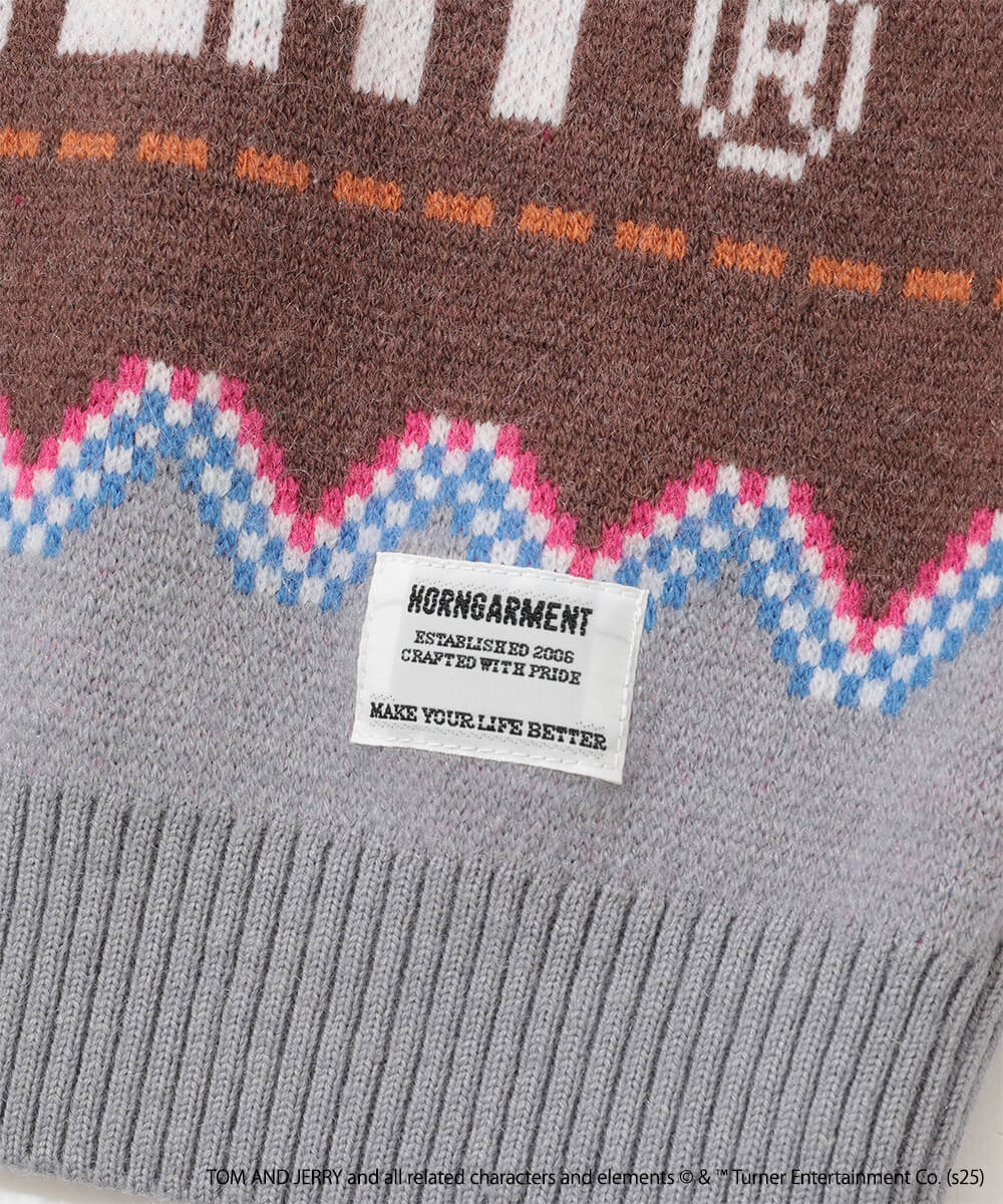 Tom and Jerry faire isle crew neck sweater