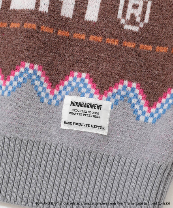 Tom and Jerry faire isle crew neck sweater