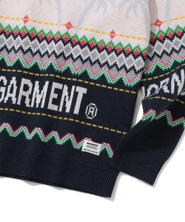 L★A Palm faire isle crew neck sweater