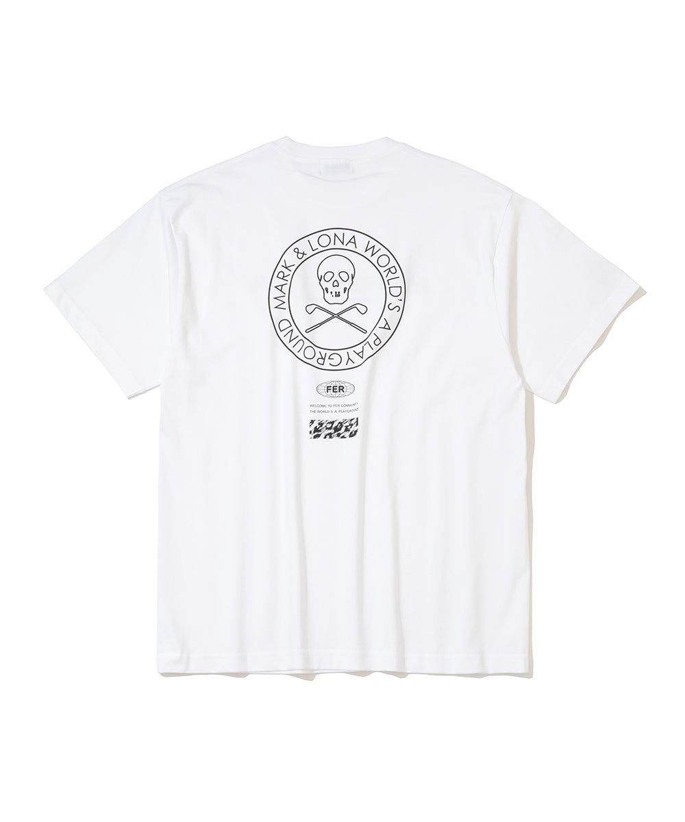 Circle Skull Mock Neck S/S Tee