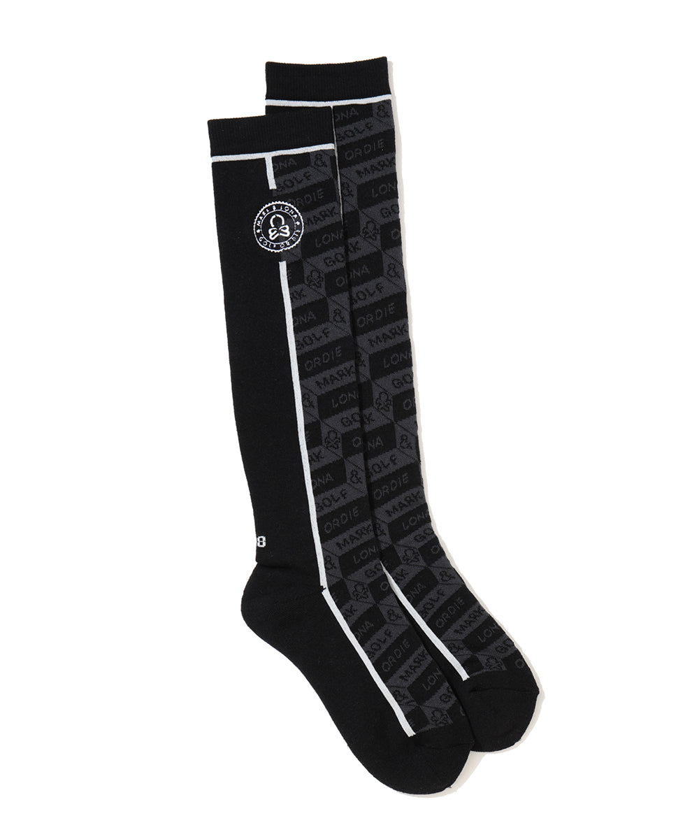 Facetia Jacquard High Socks | WOMEN