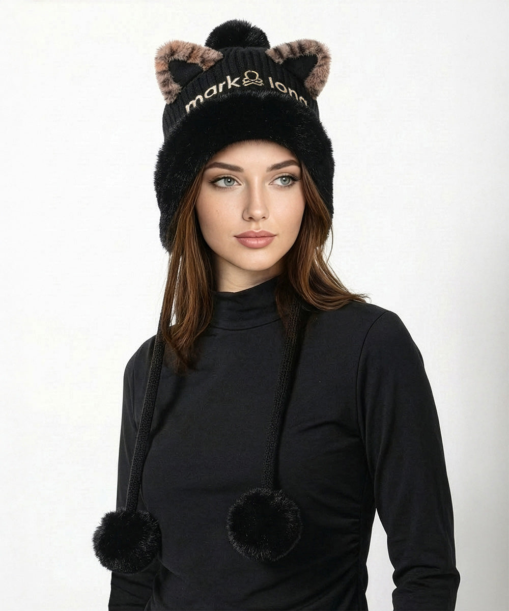 Furry Cat Leopard Beanie