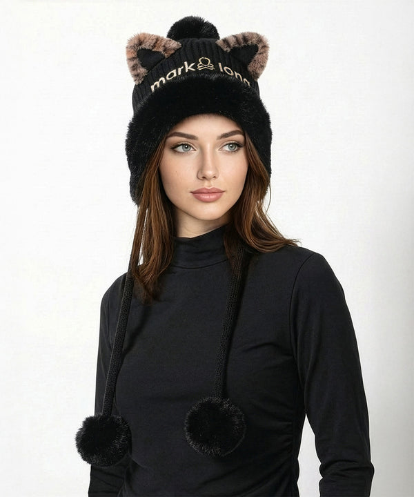 Furry Cat Leopard Beanie