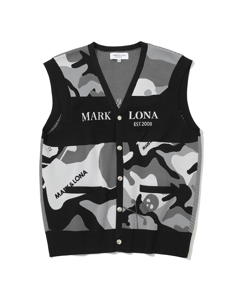 Gauge Camouflage Knit Vest | MEN