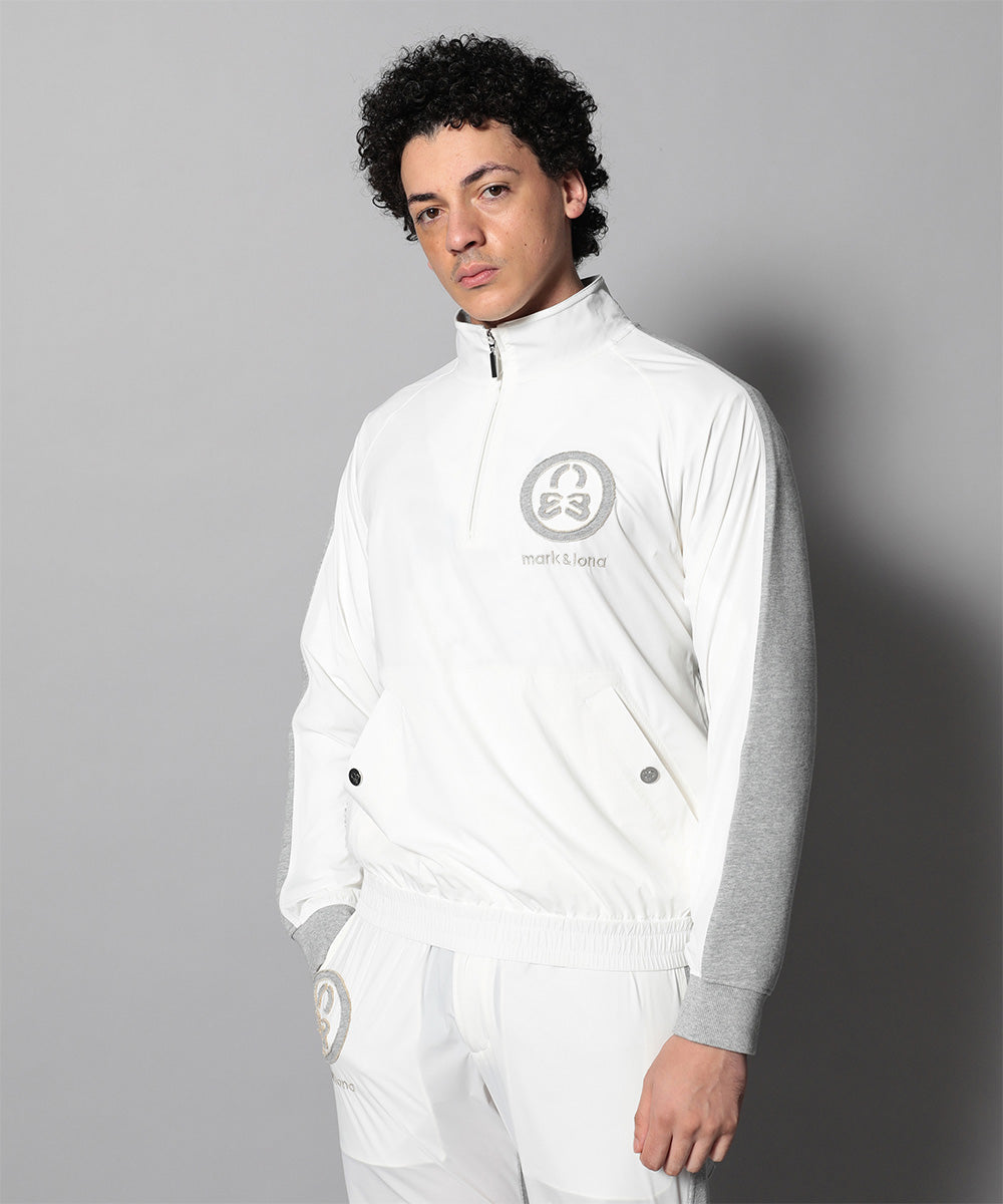 モデル:身長185cm,チェスト92cm,ウエスト77cm,ヒップ94cm,着用サイズ:L