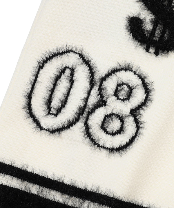 Fluffy Jacquard Knit Vest | WOMEN