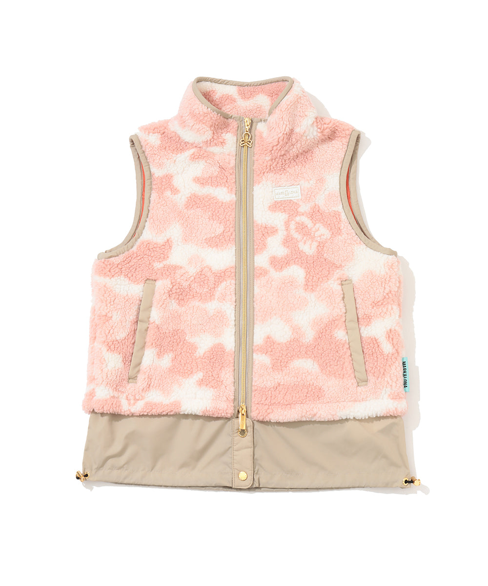 Mercury Camo Boa fleece Vest | WOMEN