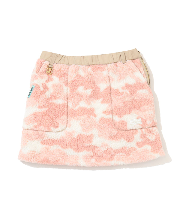 Mercury Camo Boa fleece Skirt | WOMEN