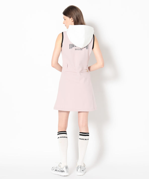 Fractur Crystal Hooded Dress | WOMEN