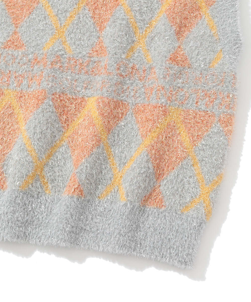 Glam Argyle Knit Vest | WOMEN