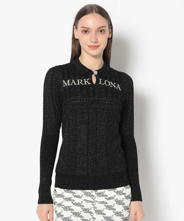 Fascine Sparkle Knit Polo | WOMEN