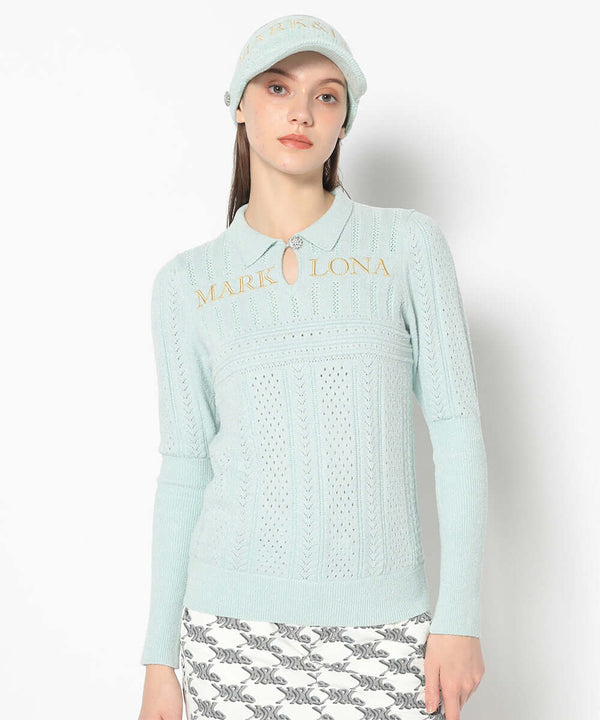 Fascine Sparkle Knit Polo | WOMEN