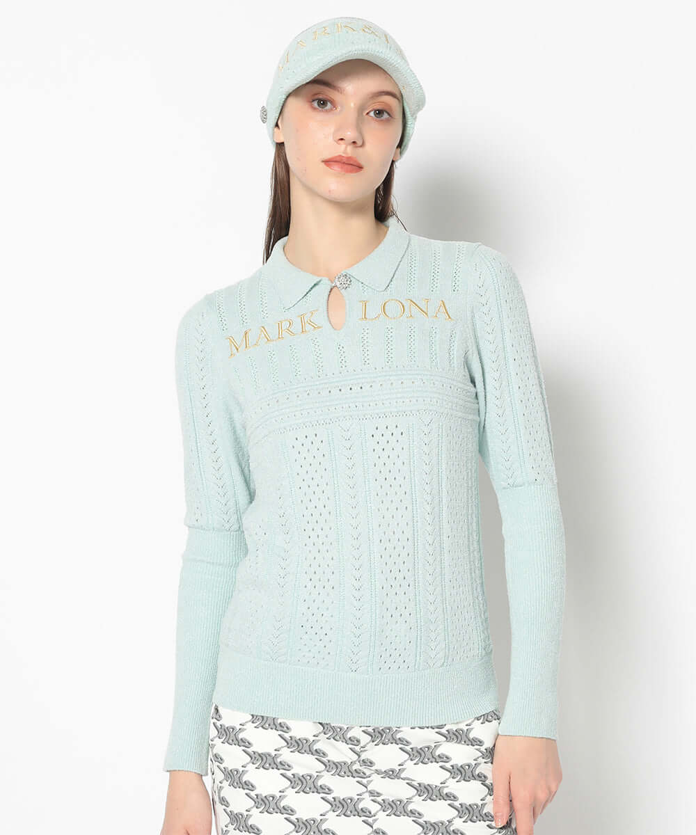 Fascine Sparkle Knit Polo | WOMEN