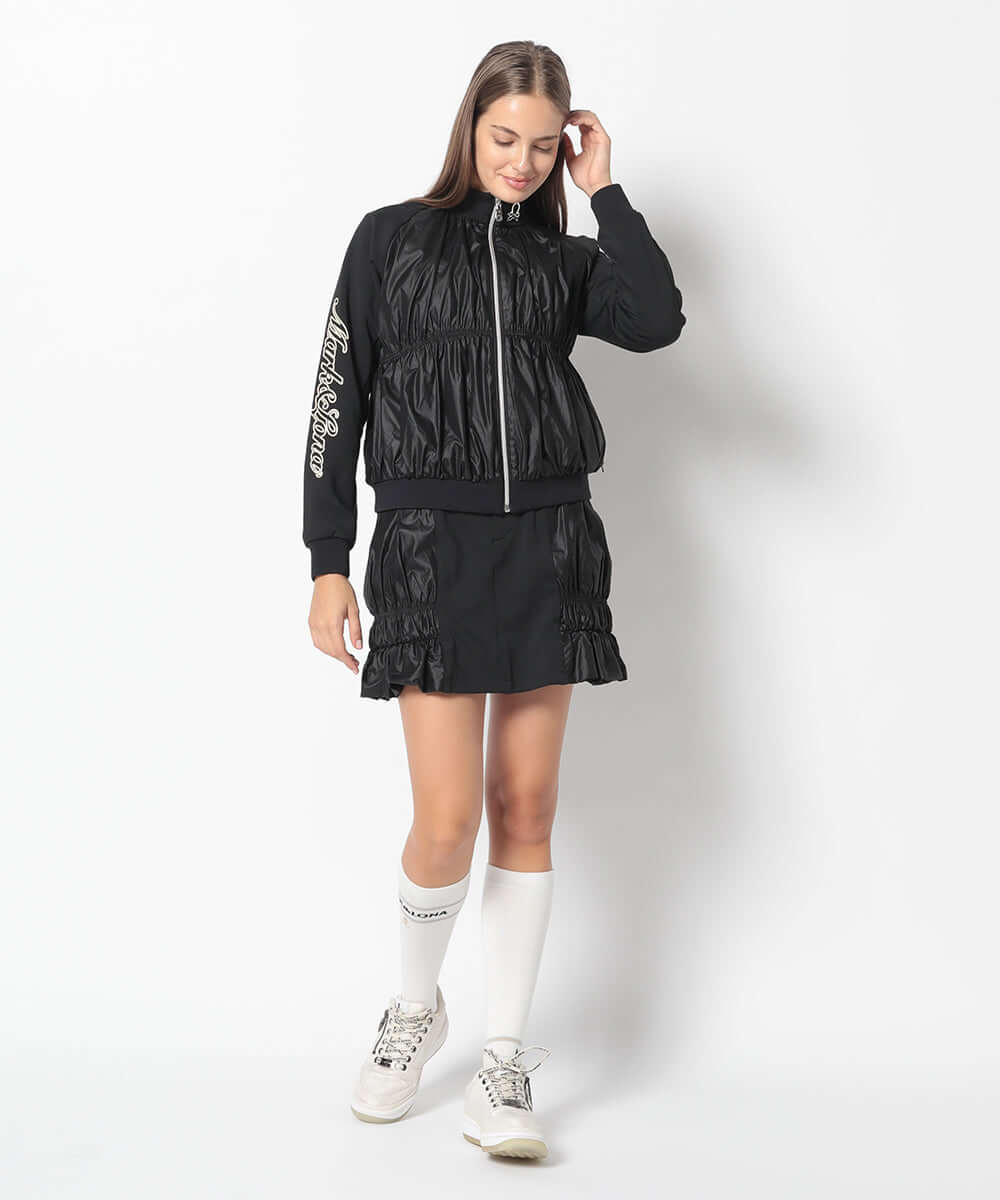 Lidi Shirred Insulated Zip-Up Jacket | WOMEN