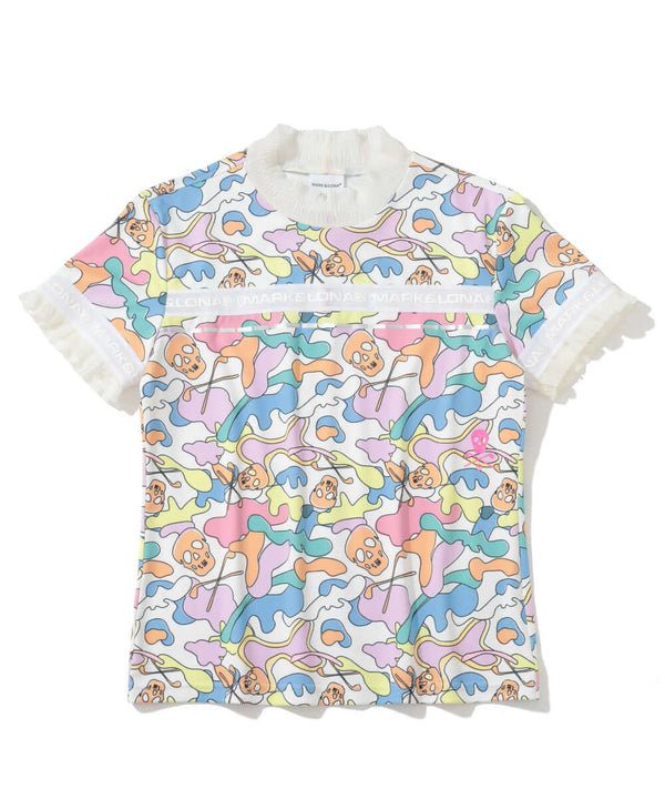 Trans Camo Shirring Mock | WOMEN