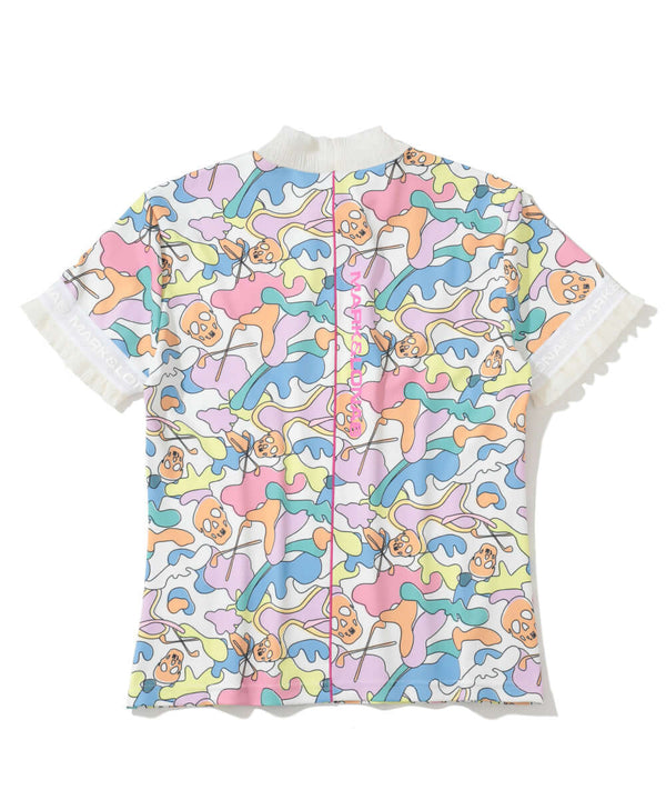 Trans Camo Shirring Mock | WOMEN