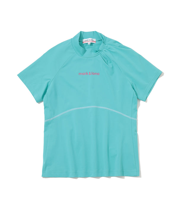 Twist Neck Mock Tee | WOMEN