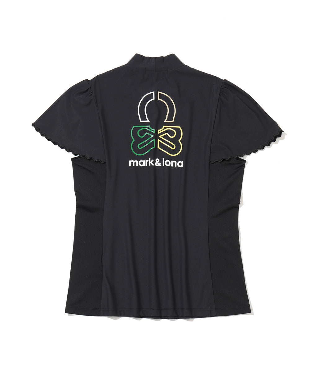 Scallop Crystal Mock Tee | WOMEN