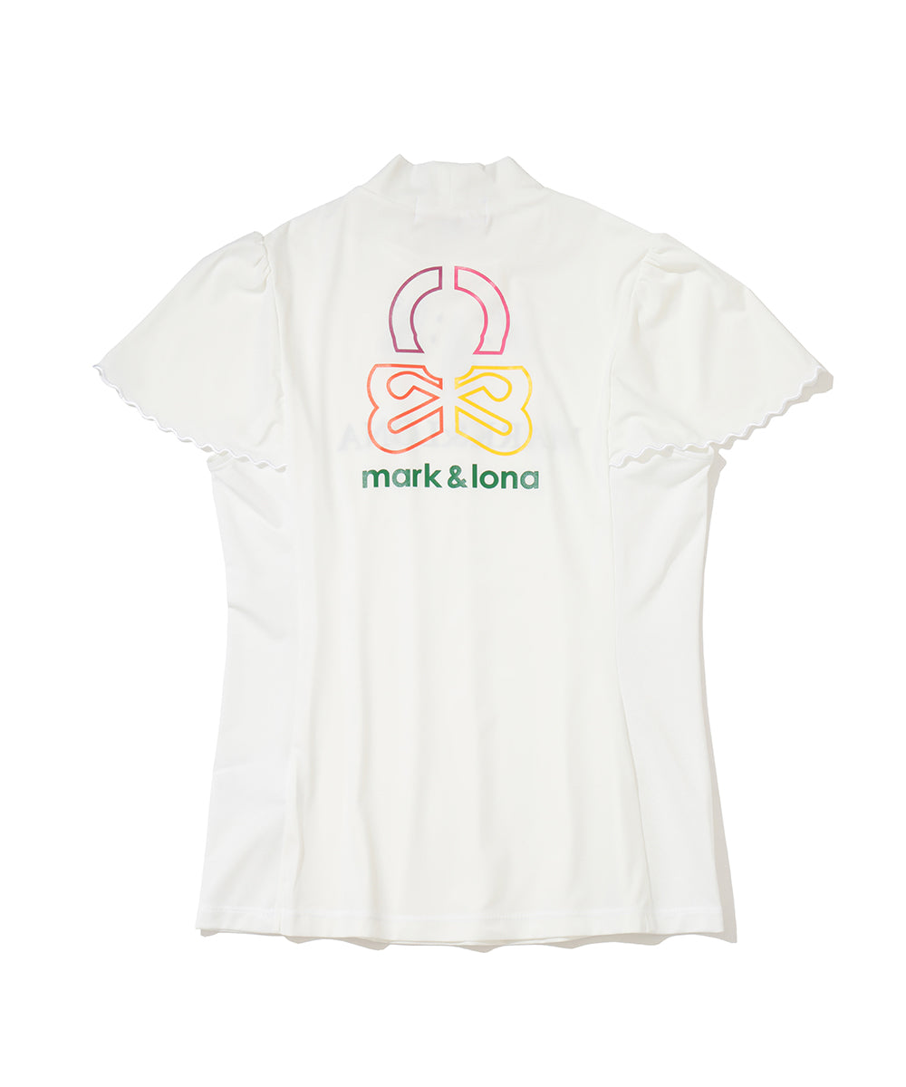 Scallop Crystal Mock Tee | WOMEN