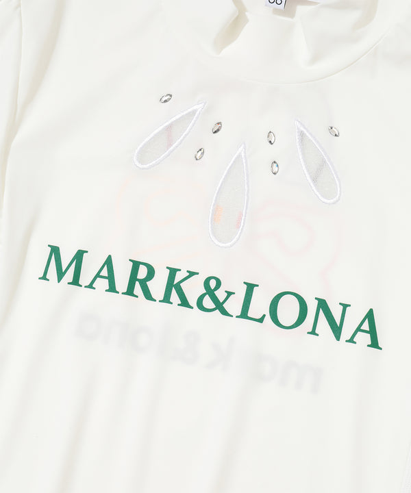 Scallop Crystal Mock Tee | WOMEN