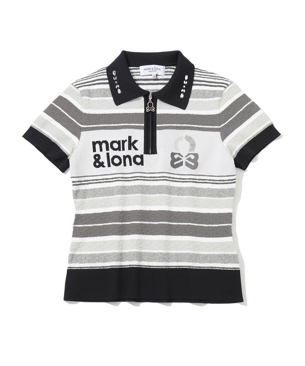 Varese Border Knit Polo | WOMEN