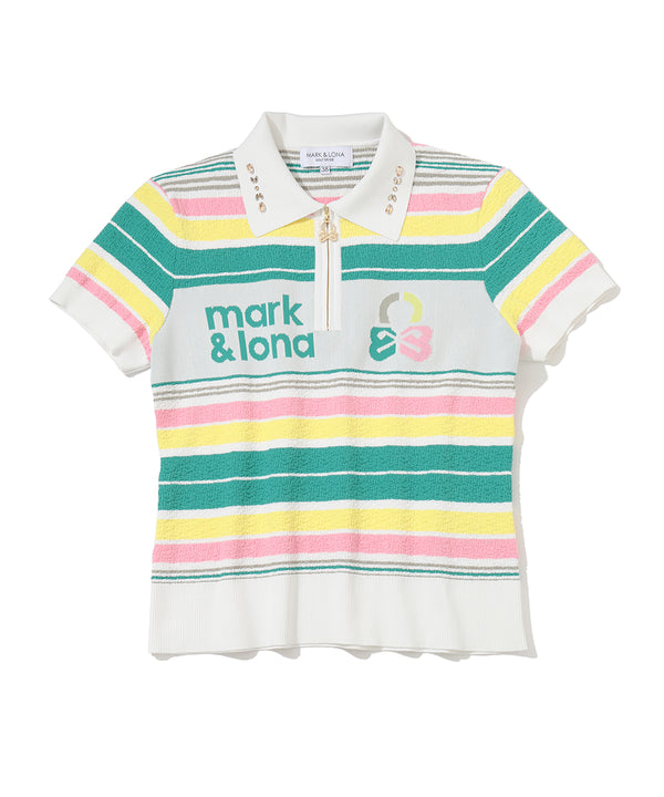 Varese Border Knit Polo | WOMEN