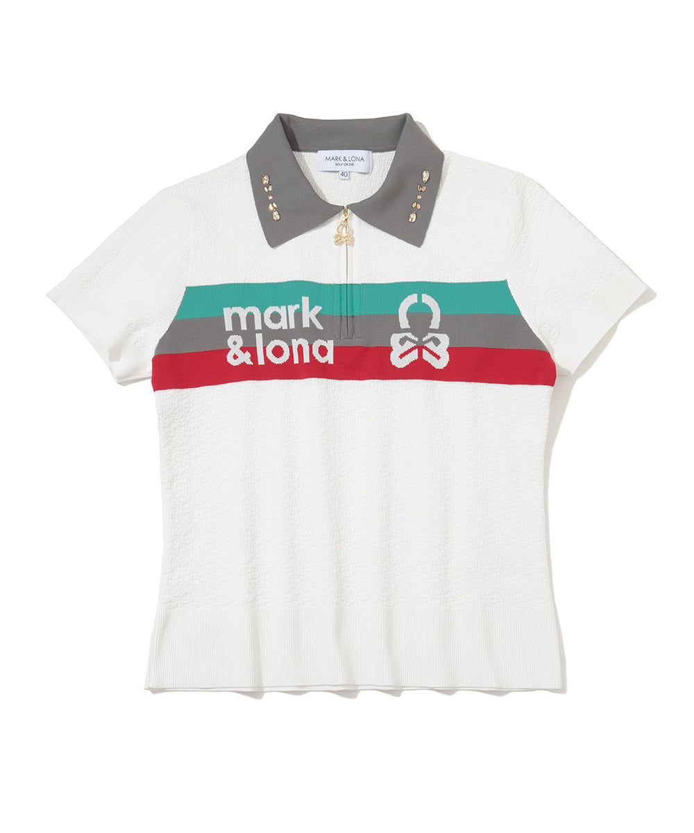 Varese Border Knit Polo | WOMEN