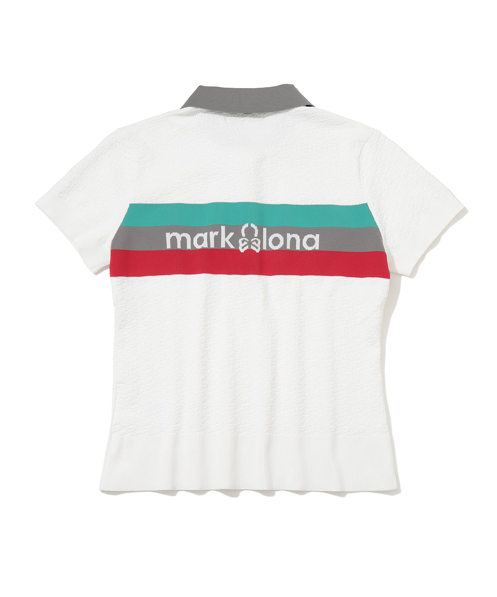 Varese Border Knit Polo | WOMEN