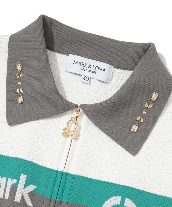 Varese Border Knit Polo | WOMEN