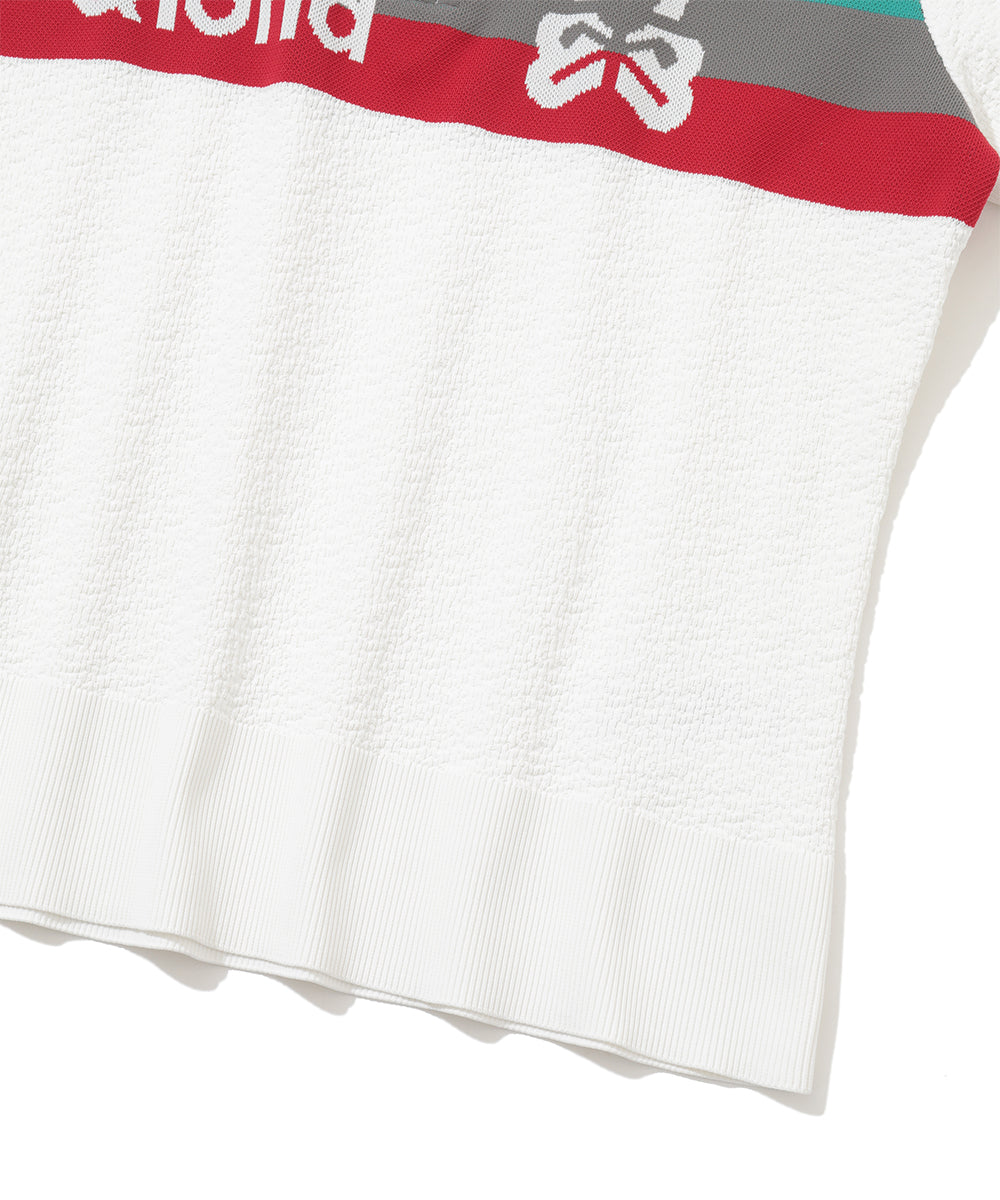 Varese Border Knit Polo | WOMEN