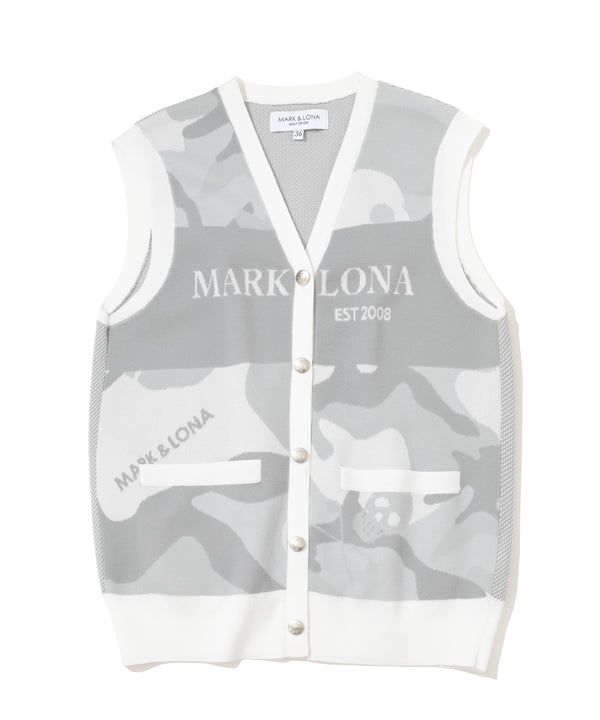 Gauge Camouflage Knit Vest | WOMEN