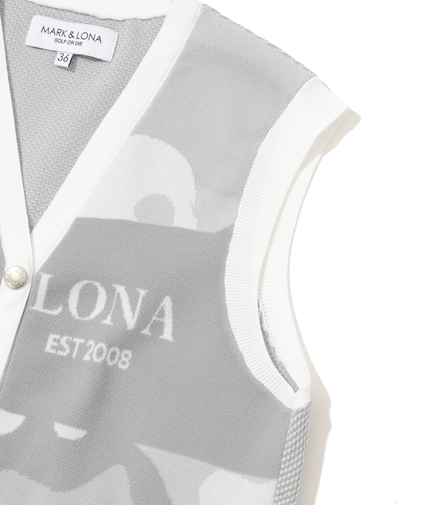 Gauge Camouflage Knit Vest | WOMEN