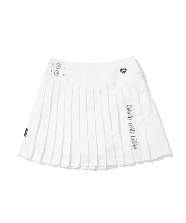 Duel Belt Pleated Skirt | WOMEN