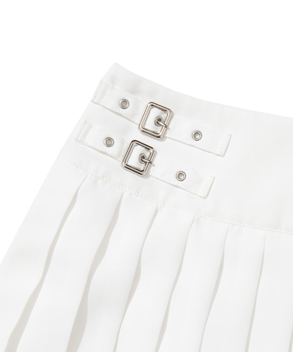 Duel Belt Pleated Skirt | WOMEN